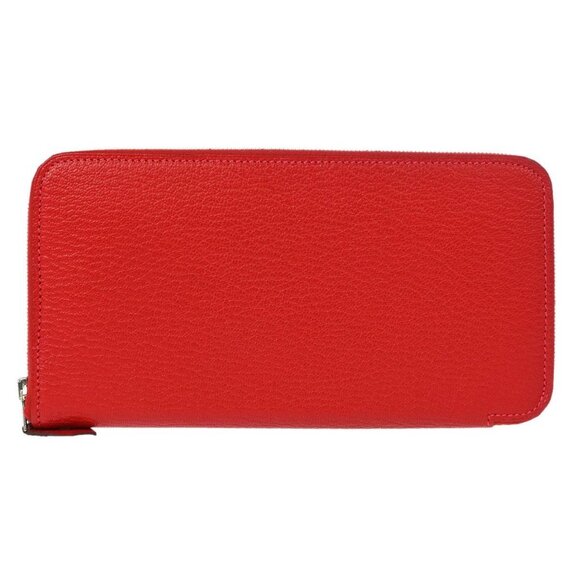 Hermes Rouge Garance Taurillon Clemence Asap Long Wallet □Q 19 XX92136 - Picture 1 of 8